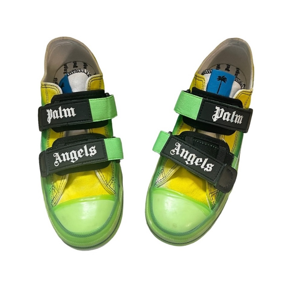 Palm Angels Green and Yellow Velcro Sneakers